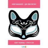 Letsii Siyah Süet Gümüş Mavi Simli Kadın Kedi Maskesi