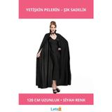 Letsii Siyah Yakalı Yetişkin Pelerin Şık Kostüm