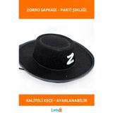 Letsii Siyah Zorro Şapkası Yetişkin Rahat Parti Aksesuarı