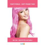 Letsii Soft Pembe Uzun Parti Peruğu 60 cm Sentetik Takma Saç