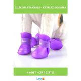 Letsii Su Geçirmez Kaymaz Silikon Kedi Köpek Ayakkabısı 4 Adet