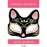 Letsii Süet Pembe Sarı Şık Kedi Maskesi 17x14 cm