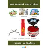 Letsii Taşınabilir Kamp Ocağı Universal Gaz Tüpü ile Hafif ve Kompakt 12 cm Pişirme Alanı - Çok Renkli