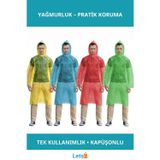 Letsii Tek Kullanımlık Su Geçirmez Yağmurluk 1 Adet