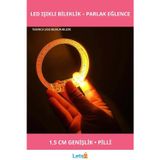 Letsii Turuncu LED Işıklı Kişiselleştirilebilir Pilli Bileklik Bilezik 1,5 cm