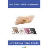 Letsii Universal Cep Telefonu Selfie Yüzüğü 360 Derece Dönme Özellikli - Gri