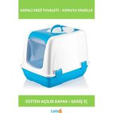 Letsii Üstten Açılır Kapalı Kedi Tuvaleti Mavi Yavru ve Yetişkin Kediler Için - Çok Renkli - Evcil Hayvan Sağlık