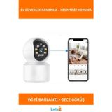 Letsii Uygulama Destekli Wi Fi Ev Güvenlik Kamerası HD Gece Görüşlü 360 Derece Panoramik
