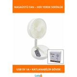Letsii Uzaktan Kumandalı USB Mini Masaüstü Fan 19.7 cm Teleskopik Ayak - Çok Renkli