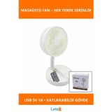 Letsii Uzaktan Kumandalı USB Mini Masaüstü Fan 19.7 cm Teleskopik Ayak