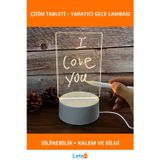 Letsii Yazılabilir Silinebilir LED Çizim Tableti Gece Lambası