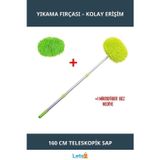 Letsii Yedek Bezli Mikrofiber Araba Yıkama Fırçası Teleskopik Sap 1,60m