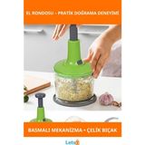Letsii Yukarıdan Basmalı Çok Fonksiyonlu El Rondosu Çelik Bıçaklı - Çok Renkli - rende