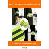Letsii Yüksek Görünürlük Neon Sarı Reflektör Bant Kol ve Ayak Bilekleri
