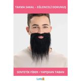 Letsii Yumuşak Sentetik Siyah Renk Takma Sakal Bıyık Takımı