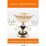 Letsii Zarif Altın Detaylı Cam Kase Şekerlik - Çok Renkli - Ev Dekorasyon