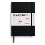 LEUCHTTURM1917 Orta Boy (A5) 12 Aylık Ajanda ve Not Defteri (Noktalı) 2026 Sert Kapak, Ingilizce, Siyah 372700