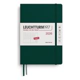 LEUCHTTURM1917 Orta Boy (A5) 12 Aylık Hafta Ajandası 2026 Sert Kapak, Ingilizce, Forest GREEN372763