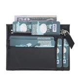 Lev Leather %100 Hakiki Minimalist Deri Cüzdan - El Yapımı Fermuarlı Kartlık, 8 Kart Yuvası, Eşsiz Tasarım, Minimal Bozuk Para Bölmeli Kredi Kartlık, Nakit Para Bölmeli Kartlık (Siyah)