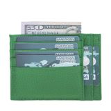 Lev Leather %100 Hakiki Minimalist Deri Cüzdan - El Yapımı Fermuarlı Kartlık, 8 Kart Yuvası, Eşsiz Tasarım, Minimal Bozuk Para Bölmeli Kredi Kartlık, Nakit Para Bölmeli Kartlık (Yeşil)