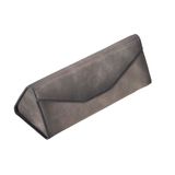 Lev Leather Hakiki Deri Gözlük Kılıfı - Mıknatıslı Kapama, Minimalist ve Hafif, Alan Tasarrufu Sağlayan Gözlük Kılıfı, Katlanabilir Hakiki Deri Gözlük Kılıfı (Gri)