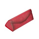 Lev Leather Hakiki Deri Gözlük Kılıfı - Mıknatıslı Kapama, Minimalist ve Hafif, Alan Tasarrufu Sağlayan Gözlük Kılıfı, Katlanabilir Hakiki Deri Gözlük Kılıfı (Kırmızı)