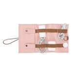 Lev Leather Hakiki Deri Kablo Düzenleyici ve Organizer - Seyahat Kablosu Düzenleyici, 8 Kablo Kapasitesi, Deri Kablo ve Aksesuar Taşıma Kılıfı, Hakiki Deri Cihaz Saklama Kılıfı (Pembe)