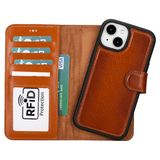 Lev Leather iPhone 15 Plus ile uyumlu Hakiki Deri Cüzdan Kılıf - Kart Yuvalı, Tam Koruma, MagSafe Uyumlu, RFID Korumalı, Stantlı, Güçlü Manyetik Kapama - Üniseks (Rustik Taba)