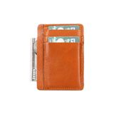 Lev Leather Kağıt Para Bölmeli ve 6 Kart Yuvalı Şık Hakiki Deri Cüzdan - Pencereli Kimlik Yuvası, Minimalist Kompakt Tasarım, Günlük Kullanım, Yer Kaplamayan Hakiki Deri Cüzdan (Rustik Taba)