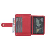 Lev Leather Premium Hakiki Deri Para Bölmeli Kartlık - 5-8 Kart Kapasiteli, Kolay Erişim Pencereleri, Kompakt ve Dayanıklı Tasarım, Günlük Kullanım İçin Mükemmel, Erkek ve Kadın için Kartlık (Kırmızı)