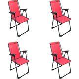 Leva Dogahomes Lüks Katlanır Kamp,plaj,piknik Sandalyesi 4 Adet - Polyester - Kırmızı
