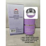 Leva Hause Beslenme & Sefer Tası 3 Katlı 304 Paslanma Çelik 1 Ad 660 ml 2 Ad 400 ml