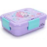 Leva Hause Lunch Box 3 Bölmeli Paslamaz Çelik Beslenme Kabı - Lila