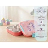Leva Hause Lunch Box 3 Bölmeli Paslamaz Çelik Beslenme Kabı - Pembe