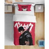 Leva Home Berserk Anime Desenli 3D Dijital Baskılı Tek Kişilik Çarşafsız Nevresim Takımı Uyku Seti - Kırmızı - 160 x 220 cm