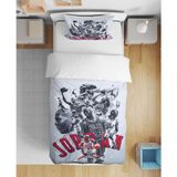 Leva Home Michael Jordon 3D Dijital Baskılı Tek Kişilik Çarşafsız Genç Erkek Basketbol Nevresim Takımı - Gri - 160 x 220 cm