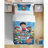 Leva Home Paw Patrol Desenli 3D Dijital Baskılı Tek Kişilik Çarşafsız Erkek Çocuk Nevresim Takımı - Mavi - 160 x 220 cm