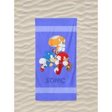 Leva Home Sonic Desenli Pamuklu Dijital Baskılı Erkek Çocuk Plaj Sahil Deniz Havlusu - Mavi - 70 x 140 cm