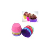 LEVA Yapışmaz Renkli Silikon Muffin Mini Kek Kalıbı 12 Lı