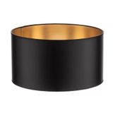Levaillant Siyah Abajur Şapka & Başlık - İçi Gold Kaplama, 30 cm Çap, 21 cm Yükseklik - Özel Üretim & Kusursuz İşçilik