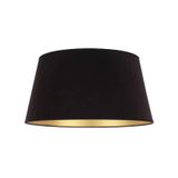 Levaillant Siyah-Gold Konik Abajur Şapka – Zarif ve Sıcak Işık Etkisi, Üst 35 cm/Alt 40 cm Çap