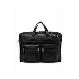 levano leather Hakiki Deri Erkek Laptop ve Evrak Çantası 40x30x7 cm Siyah Çok Bölmeli Fermuarlı İş Çantası