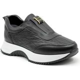 Levarno Niu Onyx Hakiki Deri Kadın Siyah Casual Spor Sneaker Ayakkabı