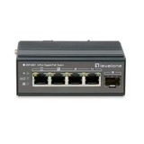 Levelone Igu-0501 Ağ Anahtarı/5 Bağlantı Noktalı Gigabit Poe Dın Rayı, -30°C İla 65°C/Gigabit Ethernet (10/100/1000) Ethernet Üzerinden Güç (Poe)/Siyah