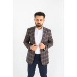 Levenet Serez Ceket Kahverengi Lacivert - Kahverengi - Lacivert - 58