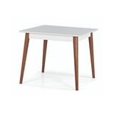 Levent Mobilya MİLANO KARE MASA, BEYAZ AÇIK CEVİZ, 90x90