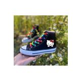 LEVENT ÖZCAN Hello Kitty Baskılı, Gökkuşağı Bağcıklı, Siyah Bilekli Spor Ayakkabı Çocuk Sneaker