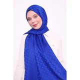 levidor Baklava Desen Blue Jakar Şal, 75 x 190, V1121, Saks, Kadın