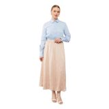levidor Beli Lastikli Saten Etek, 40, V24421, Pudra, Kadın