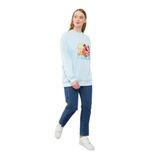 levidor Buz Mavisi Pul İşlemeli Baskılı Sweatshirt, Standart, 270107, Buz Mavisi, kadın